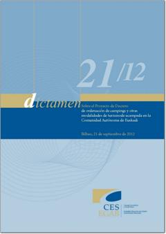 Dictamen 21/12 sobre el Proyecto de Decreto de Ordenación de los Campings y otras modalidades de turismo de acampada en la Comunidad Autónoma de Euskadi